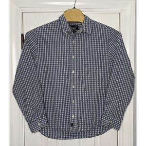 Abercrombie & Fitch Mens Muscle Button Front‎ Shirts Blue Yellow Plaid Medium